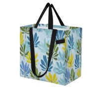 miaozhen Gloriosa Superba - Borsa da donna in tela, impermeabile, per la spesa, per matrimoni, feste, regali, colore ciano, azzurro