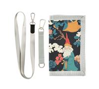 miaozhen Gnomi Pianta Fiore Moda trifold card portafogli per gli uomini regali per giovani unico colorato titolare della carta portafoglio per gli uomini con cordino billetera tarjetero para hombre,