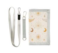 miaozhen Gold Moon Star Sparkling portafoglio da viaggio a tre ante per gli uomini per il viaggio in nylon portafoglio casual con fermasoldi con cordino billetera para hombre, Luna Oro Stella