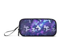 miaozhen Grande astuccio in nylon per ragazzi Camouflage viola blu stellato grande capacità astuccio con cerniera scuola cancelleria per elementare preppy estuche para