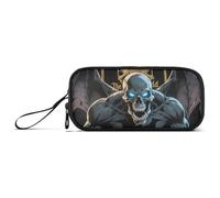 miaozhen Grande astuccio in nylon stile anime scheletro malvagio tarocchi nero ad alta capacità penna a rete astuccio cancelleria organizzatore per scuola media adolescente estuche para