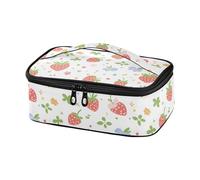 miaozhen Grande Capacità Tote Bag Cute Cartoon Fragola Piccoli Fiori Mens Lunch Boxes con Maniglia Lunch Bag para nino