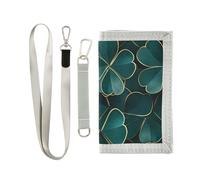 miaozhen Green Gold Clover St Patrick's Day trifold tri fold portafoglio per le donne minimalista casual mens sottile portafoglio con cordino billetera tarjetero para hombre, Giorno di San Patrizio