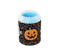 miaozhen Halloween Arancione Leopardo Zucca Portatile Cane Pulitore Rondella e Massaggiatore Spazzola In Silicone Morbido Animali Animali Da Bagno Spazzola per Cani di Medio e Grande Accessori para