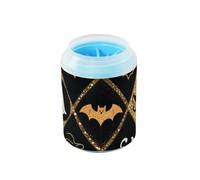 miaozhen Halloween Black Gold Bat Pulitore per zampe portatile con morbida spazzola da massaggio Piedi Forniture per la toelettatura per cani di taglia piccola, media e grande, gatti limpia Patas para