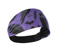 miaozhen Halloween Corvo Nero Raffreddamento fasce spesse per le donne Fasce elastiche per il sudore per Ciclismo Corsa Atletica Sport Calcio bandas para el cabello deportivas