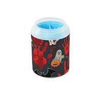 miaozhen Halloween Horror Red Blood Handprint riutilizzabile Dog Foot Washer Soft Silicone setole essenziali per tutti i proprietari di animali domestici per cani di taglia piccola, media grande razza