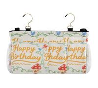 miaozhen Handdrawing Happy Birthday Comodino Caddy College Dormitorio Letto Cestino Appeso per Letto a Castello e Ospedale Camere Dormitorio Letto Rails organizador para mesa de noche