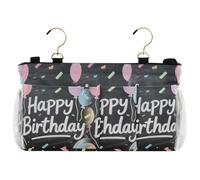 miaozhen Happy Birthday Gesso Disegno Comodino Storage Bag Organizer Hanging Bag Organizer per casa, College, Dormitorio, Letto a castello/letto d'ospedale, rotaie letto culla organizador de mesa