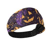 miaozhen Happy Bluray Pumpkins Halloween Moisture Wicking palestra fasce per le donne Testa elastica per uso quotidiano lavaggio viso trucco bandas para el sudor