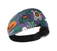 miaozhen Happy Halloween Spider Web a scacchi Raffreddamento ampie fasce per le donne Elastiche fasce sudate per Calcio Trekking Atletica Sport Uso quotidiano cintas para el cabello