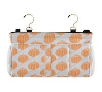 miaozhen Happy Thanksgiving Pumpkin Yellow Line comodino Caddy Storage Organizer Hanging Bag Pocket per casa, università, dormitorio, letto a castello/ospedale, sponde letto culla sacco de rangement