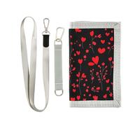 miaozhen Heart Tree San Valentino trifold billfold portafoglio per donna minimalista leggero portafoglio sottile con cordino billetera tarjetero para hombre, cuore albero San Valentino, 1 size