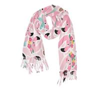 miaozhen inverno essenziale cashmere sentire donna sciarpa per cena partito Cartoon Carino Flamingo rosa bufandas de mujer elegantes para frio