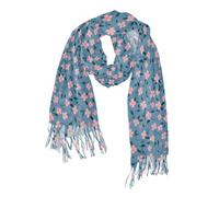 miaozhen inverno essenziale cashmere sentire le sciarpe freddo delle donne per la cena partito Piccoli fiori rosa Navy Blue Sfondo chalinas para mujer de frio