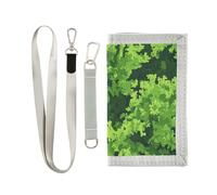 miaozhen Kale Roulette Style Green trifold mens portafoglio sottile per le donne minimalista leggero portafoglio carta di credito con cordino billeteras para hombre, Kale Roulette stile verde, 1 size