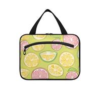 miaozhen Kit da viaggio con frutto verde limone per appendere il fumetto con gancio, designer unisex per le donne must haves bolso de maquillaje para mujer L, Cartone animato verde di frutta, moderno