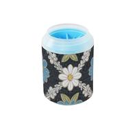 miaozhen Kit per la pulizia delle zampe in silicone con fiori di margherita blu retrò per cani di taglia piccola, media e grande, gatti cepillos para Perros