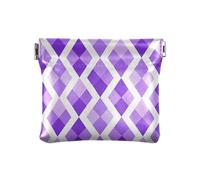 miaozhen Lavanda di modo delle donne a scacchi piccolo portafoglio in pelle portamonete portatile mini cambiamento portafoglio portamonete per le signore borsa bolsitas para, Moda lavanda a scacchi, 1