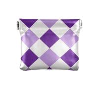 miaozhen Lavanda rombo a scacchi moda chiusura portafoglio porta carte impermeabile tasca borsa trucco borsa per le signore borsa guarda monedas para carro, Lavanda rombo a scacchi moda, 1 size