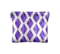 miaozhen Lavanda Scacchi Cuoio DELL'UNITÀ di elaborazione Piccola Moneta Monili Unici per Gli Uomini Donne, Lavanda a scacchi, 1 size