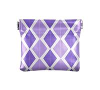 miaozhen Lavanda Scacchi Delle Donne PU Leather Coin Purse Comodo Trucco Borsa Cambiamento Borsa per le Signore para mujer pequeno, Lavanda a scacchi, 1 size