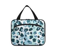 miaozhen Leopard Print Blue appeso formato viaggio kit articoli da toeletta con gancio, designer essenziale per le donne che viaggiano envase para profumo de L, Stampa leopardata blu, moderno