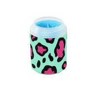 miaozhen Leopard Print Magenta Blu Riutilizzabile Pet Piedi Rondella con Silicone Spazzola Morbido Essenziale per Tutti I Proprietari di Animali Domestici per Cani di Medio e Grande Kit de limpieza