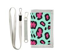 miaozhen Leopard Print Magenta Blu trifold portafogli per gli uomini clip di denaro per le donne unici leggeri portafogli uomo clip soldi con cordino billeteras para hombre