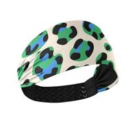 miaozhen Leopard Print Verde Blu Crema Raffreddamento extra largo fasce per le donne Elastiche larghe fasce per capelli da donna per uso quotidiano Atletico Sport basket Corsa diademi para el pelo de