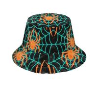 miaozhen Light Up Spider Web Turchese Arancione Fuzzy Cappello da Pesca Cappello di Pelliccia Faux Cappelli per Donne e Uomini Inverno Pescatore per Viaggi Viaggi gorros para Frio Hombre