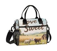 miaozhen Love is Sweet Country Sheep - Borsa per il pranzo da donna, con tracolla e manici, borsa termica per palestra loncheras para Hombre