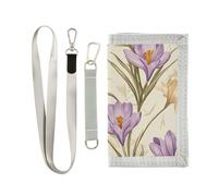 miaozhen Manitoba Prairie Crocus Beauty Summer Flowers trifold mens portafoglio trifold per maschio Trendy leggero billfolds con cordino carteras para hombre, Manitoba prateria croco bellezza Fiori