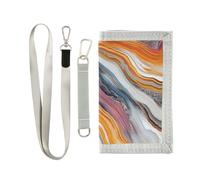 miaozhen Marble Stones Fashion Orange Black portafoglio carte trifold regali cool unico portafoglio colorato con cordino billetera para hombre, pietre di marmo moda arancione nero, 1 size