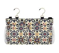 miaozhen Marocchino blu scuro comodino appeso Storage Storage Hanging Storage Bag per casa, università, dormitorio, letto a castello/letto d'ospedale, sponde letto culla organizador para lado de cama