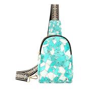 miaozhen Marsupio impermeabile alla moda della spalla della spalla del pacchetto di trekking dei frammenti di vetro bianco-verdastro per il viaggio, Frammenti di vetro bianco-verdastro, Borse a