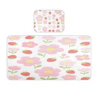 miaozhen Materasso da gioco per bambini di raffreddamento 28 "x 52" traspirante Cartoon Strawberry Flower Pink White pipì pad per bambini, adulti