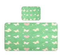 miaozhen Materasso di raffreddamento culla del bambino 28 "x 52" riutilizzabile verde farfalla cuore fiore colorato imbottitura culla per neonati e bambini