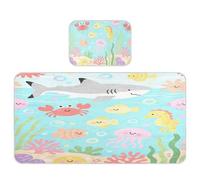 miaozhen Materasso di raffreddamento del bambino del bambino 28 "x 52" traspirante sotto l'acqua animale medusa cavalluccio marino verde chiaro coprimaterasso pad per neonati e bambini