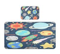 miaozhen Materasso impermeabile per culla di raffreddamento 28 "x 52" traspirante Cartoon Space Planet Earth Dark Blue materassi per bambini, adulti