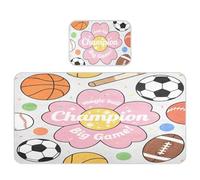 miaozhen Materasso per culla di raffreddamento 71,1 x 132,1 cm ultra morbido Magic Ball Game Football Basket Palla Rosa Stampa floreale pad letto lavabile per neonati e bambini