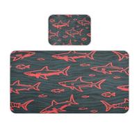 miaozhen Materasso rinfrescante per bambini da 71,1 x 132,1 cm, riutilizzabile Angry Animal Shark Fish Red Black pipì pad per bambini, adulti