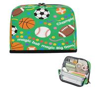 miaozhen Matita Organizer Caso Grande Capacità Trucco Carino Cancelleria di Stoccaggio per Uomo Viaggio Magic Ball Game Football Basket Palla Stampa Verde cartera para lapices escolares de nina