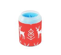 miaozhen Merry Christmas White Snowflakes Elk - Tazza portatile per la pulizia dei piedi del cane, con spazzola morbida per massaggi, essenziale per tutti i proprietari di animali domestici, per cani