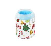 miaozhen Merry Christmas White Unicorns Pulitore per zampe di cane portatile con spazzola in silicone Kit di pulizia morbido per animali domestici adatto per cani di taglia piccola, media e grande