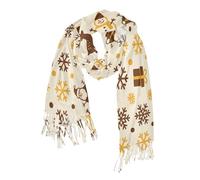 miaozhen Moda cashmere sentire calda sciarpa invernale per ufficio Natale Inverno Cervo Fiocco di neve Tumeric Brown chalinas para mujer de frio