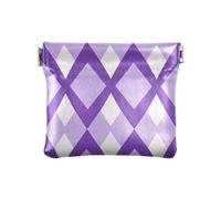 miaozhen Moda Lavanda Scacchi Mini Portafoglio Carino Trucco Borsa Cambiare Borsa per Signore Borsa Monedero Chico para Monedas, Moda lavanda a scacchi, 1 size
