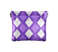 miaozhen Monedero para cambio da donna in pelle a scacchi lavanda portamonete portafoglio gioielli unici per le signore monedero para cambio, Lavanda a scacchi, 1 size