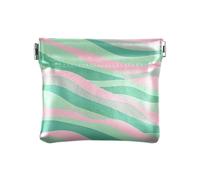 miaozhen Motivo a onde verde pesca mini portafoglio carino mini cambiamento portafoglio portamonete per le signore borsa guarda monedas para carro, Motivo a onde, verde pesca, 1 size