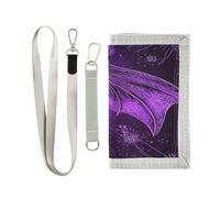 miaozhen Mysterious Purple Dragon trifold tri fold portafoglio per gli uomini per regalo di compleanno Trendy casual minimalista portafoglio con cordino billetera para hombre, misterioso drago viola